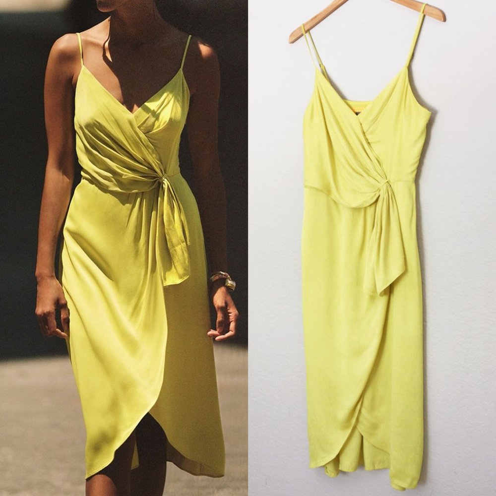 Anthropologie Yellow Midi Dress